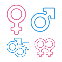 Vector gender symbols set.
