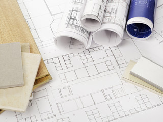 Blueprints and construction materials