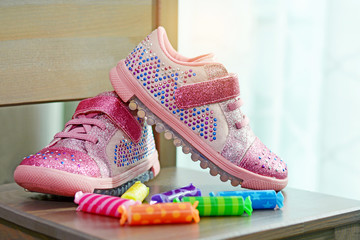 pink sneakers