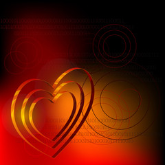 Abstract background. Heart, numbers