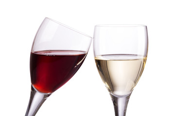 Red and white wine glasses