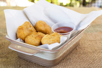Nuggets fried with natural  background