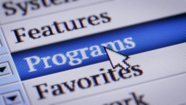 Programs. My own design of program menu.