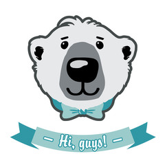 Funny polar bear illustration
