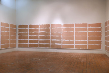 Gallery under construction, empty room concept