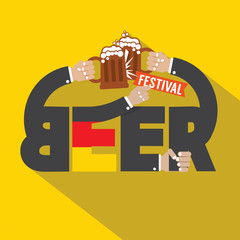 Beer Festival Typography Design Vector Illustration