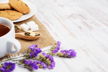 Herbal tea and cookies