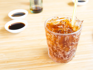 Soft drink with ice
