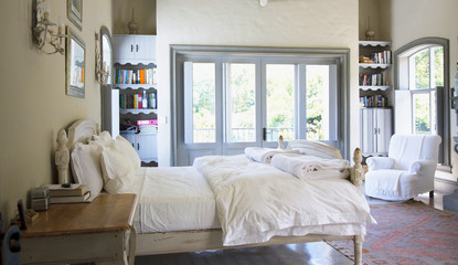 Fototapeta premium bedroom with modern stylish furniture