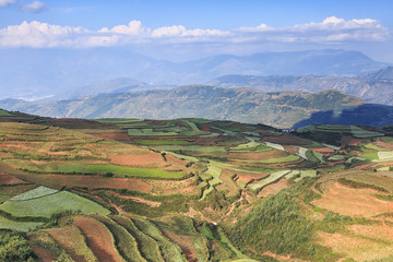 DongChuan red land panorama, one of the landmarks in Yunnan Province, China