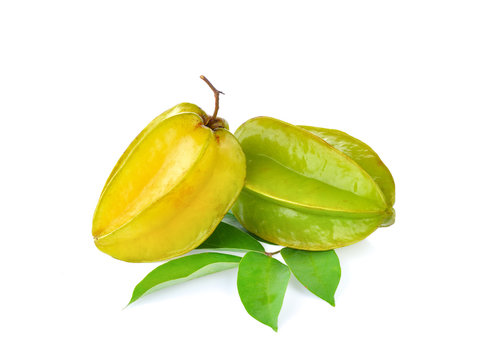 carambole , star fruit on white background