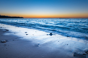 Sunrise, beach, landscape. Okinawa, Japan.
