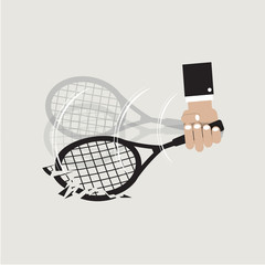 Breaking Down Tennis Abuse Vector Illustration