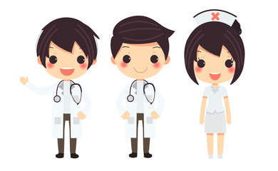 set cute doctor nursestethoscope  white uniform