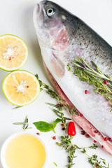 Trout with spices close up