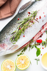 fish with spices close up