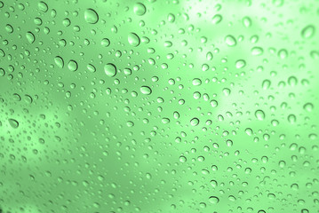 Fototapeta na wymiar Drops of water on glass