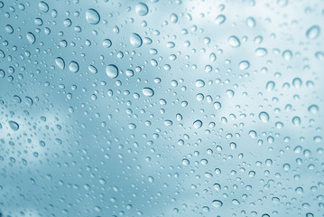 Drops of water on glass
