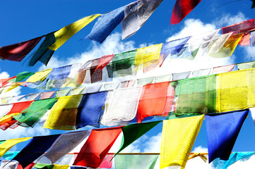 Colorful worship flag in Nepal