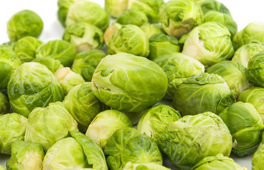 a pile of Brussels sprouts