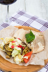 trout with vegetables