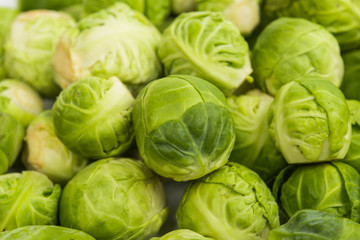 Fototapeta na wymiar a pile of Brussels sprouts