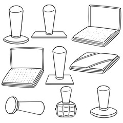 vector set of rubber stamp