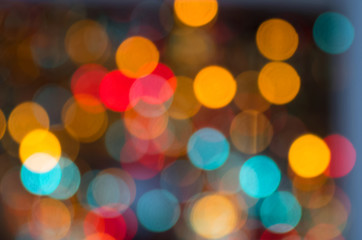 Fototapeta premium Festive, abstract background - glitter lights as colorful blurs