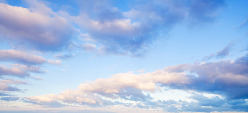 Fototapeta Clouds over blue sky in summer evening