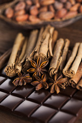 Cinnamon and anise, Dark chocolate with candy sweet