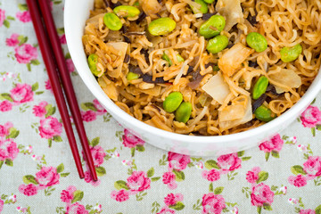 fried noodle asian food on the table