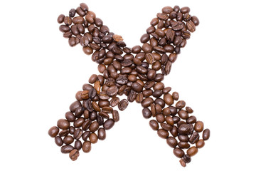 Coffee alphabet isolated on white background