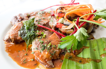 Fine dining cuisine - french dish on the table