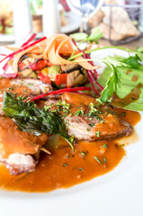 Fine dining cuisine - french dish on the table