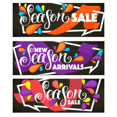 vector collection of bright sale tags, banners and stickers temp