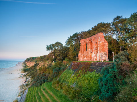 The ruins of the church in Trzęsacz, Poland, Europe