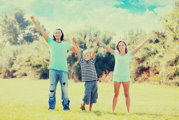 Happy parents with teenage  son