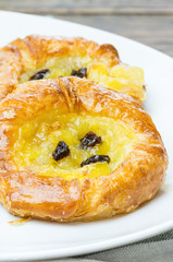 Pineapple danish pastries with raisin.