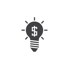 business idea icon vector, bulb solid sign, pictogram isolated on white, logo illustration