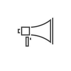 bullhorn line icon, megaphone outline vector sign, linear pictogram isolated on white, logo illustration