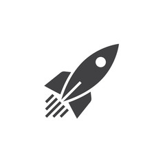 rocket ship icon vector, solid sign, pictogram isolated on white, logo illustration