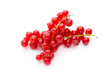 Red Currant close up isolated on white.