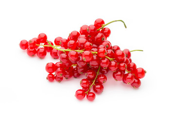 Red Currant close up isolated on white.