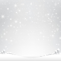 Star night and snow fall bakcground vector illustration 003