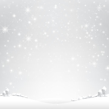 Star night and snow fall bakcground vector illustration 003