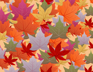 Fototapeta na wymiar Vector background with autumn leaves