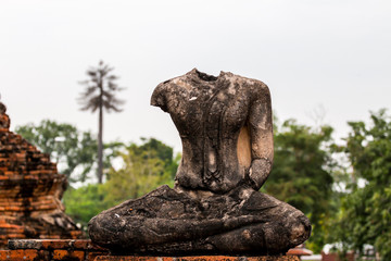 Buddha statue in Ayutthaya historical park, thailand