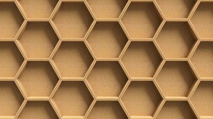 Wooden hexagon pattern background
