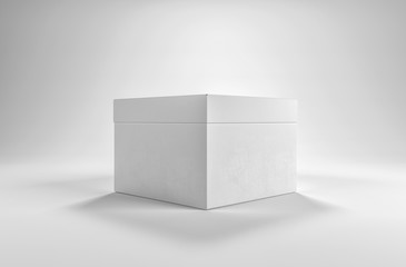 Blank 3D block over white with shadow