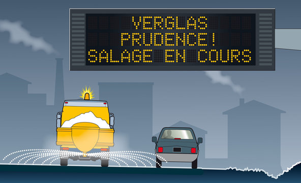 Sc&egrave;nes autorouti&egrave;res - Verglas, salage